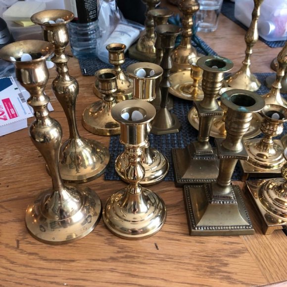 Lot of Vintage Brass Candlesticks - Picture 3 of 6